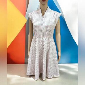 Vintage 1960s Mod polka dot Fit & Flare Dress-8P